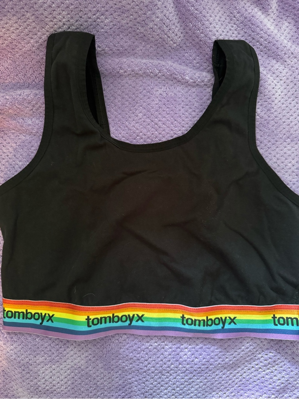 TomboyX Black Logo Crop Top